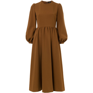 puffy sleeves flared dress for $370.20 available on URSTYLE.com