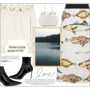 Fish Print  Skirt by D&G