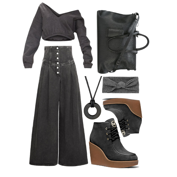 Charcoal Colored Outfit (2-outfit only) - Fashion look - URSTYLE