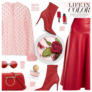 Soft Pink and Hot Red