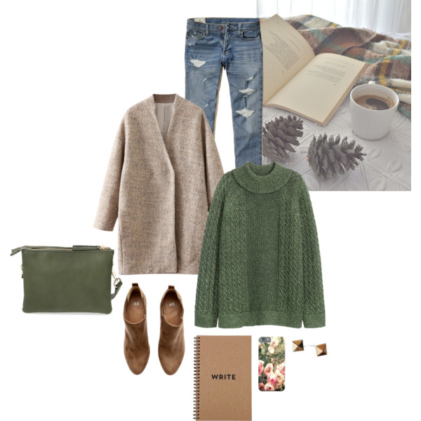 what to wear with a green sweater