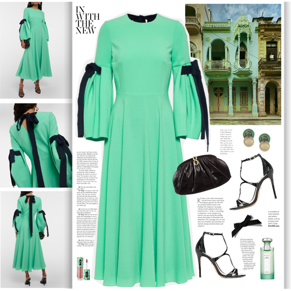 Perdita Crepe Midi Dress in Green - Roksanda - Fashion look - URSTYLE