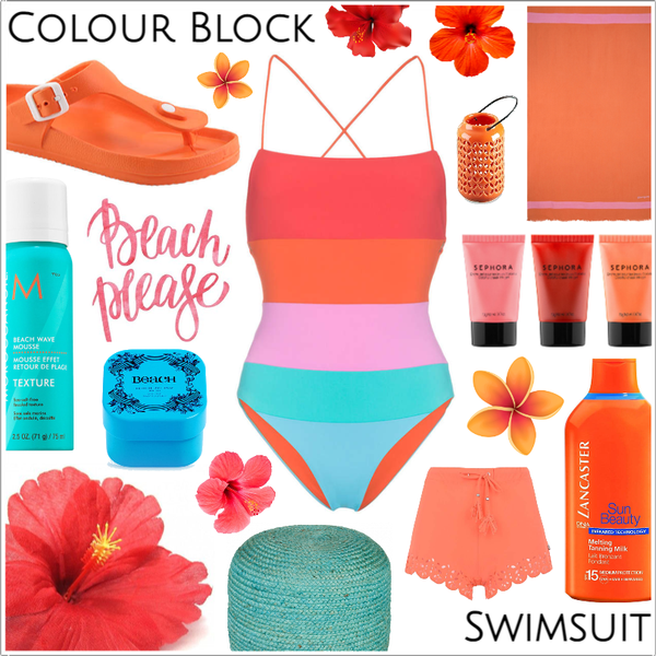 group contest: colour block swimsuit