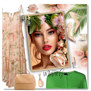Peach and green