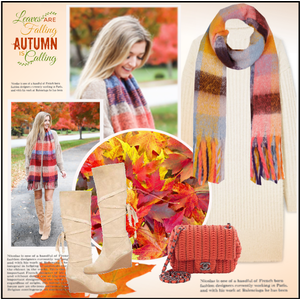 a fall outfit that matches the Autumn leaves