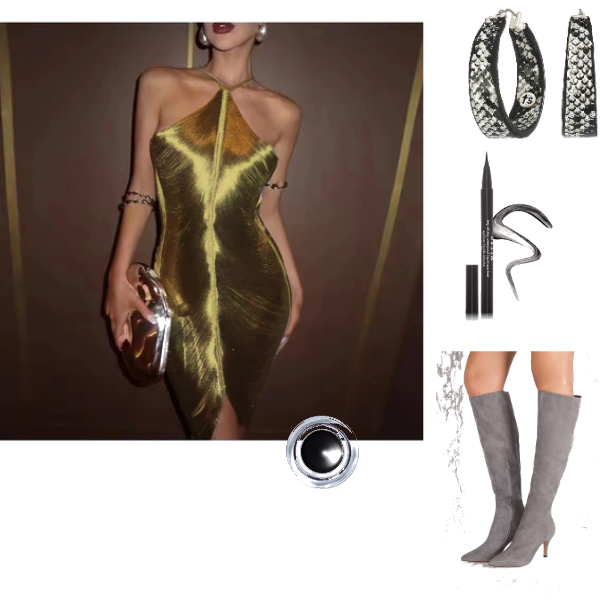 metallic mini dress for halloween party