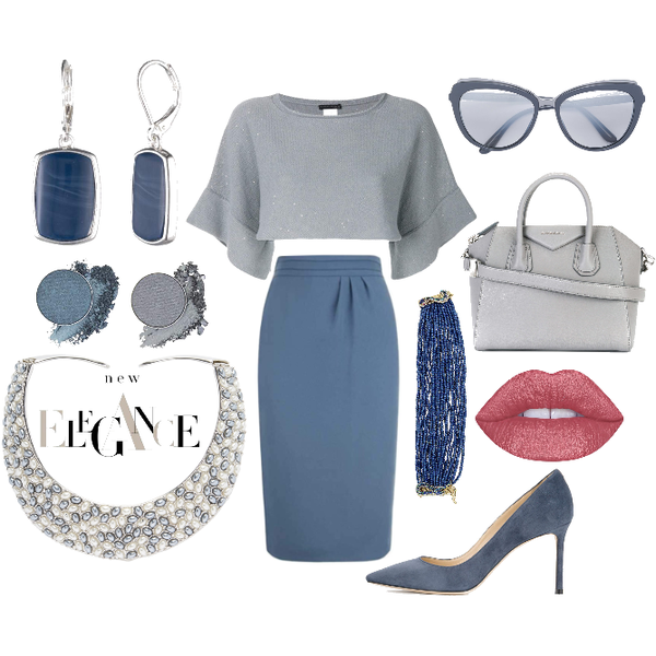 blue and grey - Fashion look - URSTYLE
