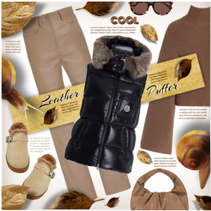 puffer vest leather pants style