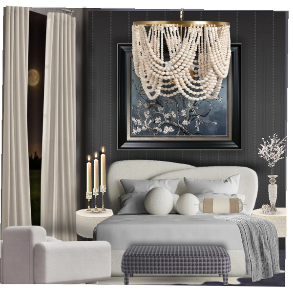 🥈Pearls and Pinstripes in the Bedroom