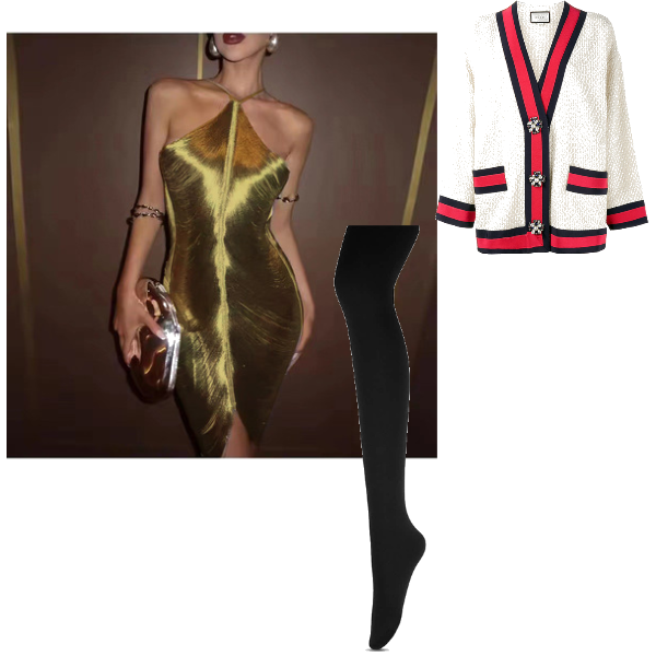 metallic mini dress look for new year's eve party