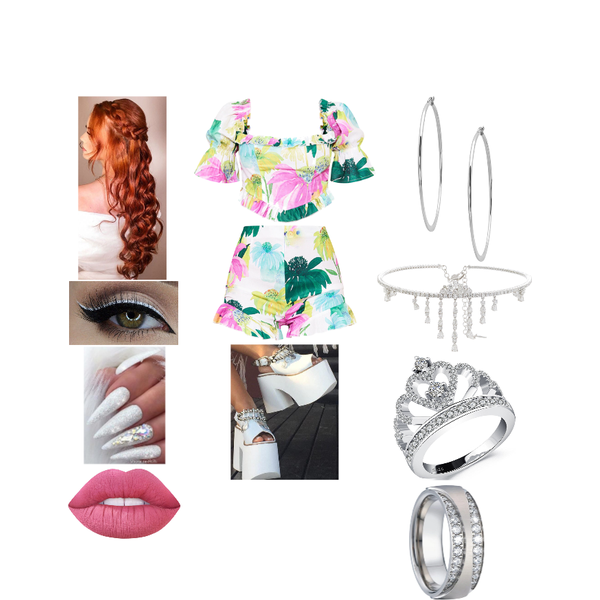 Chic Floral Overlay Fashion Set main image 0